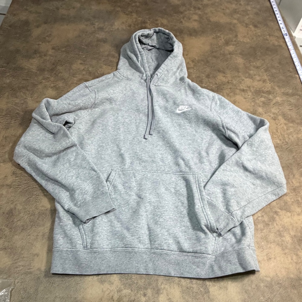 Nike Hoodie Mens Large Grey Sportswear Club Fleece Pullover 804346-063